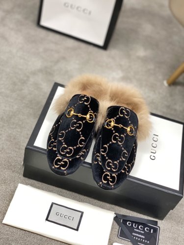 Gucci Womens Shoes Casual Loafers Design Luxury Brand Leather Princetown with Original Box