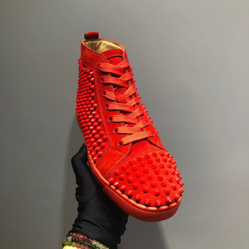 Christian Louboutin Mens Shoes Luxury Brand Red Bottom Design Louis Junior Spikes Flat with Original Box CL sneakers