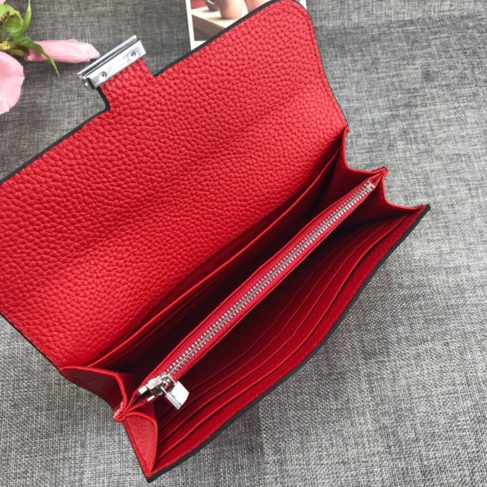 Hermes Womens Mens Wallets Purse Card Holder Leather Long Design Coin Bag with Original Box