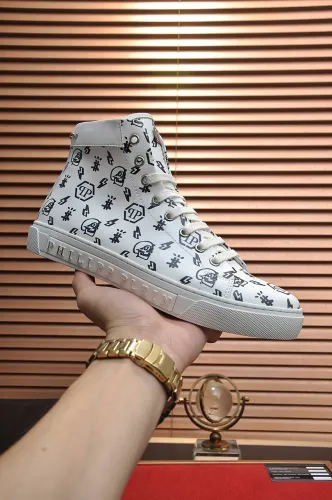 Philipp Plein Men Shoes Sneakers High Top Sneaker Fashion Design Luxury Brand Ankle Boots with Original Box