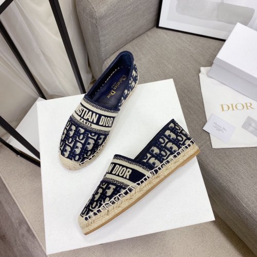 Dior Women Shoes Luxury Brand Design Dior Espadrille Nude Mesh Embroidery Womens Shoes with Original Box