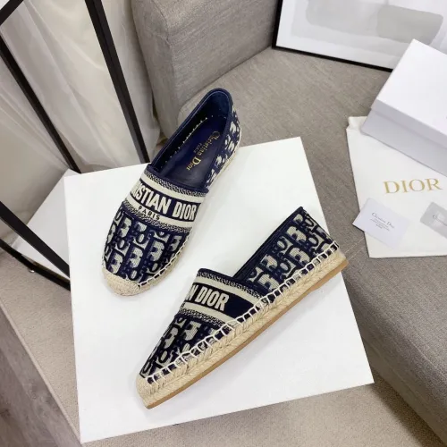 Dior Women Shoes Luxury Brand Design Dior Espadrille Nude Mesh Embroidery Womens Shoes with Original Box