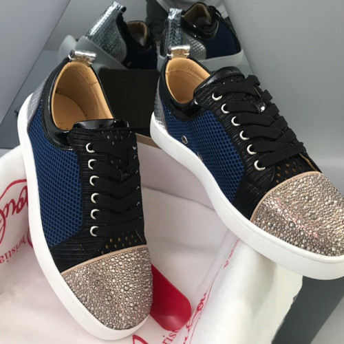 Christian Louboutin Mens Shoes Luxury Brand Red Bottom Design Louis Junior Spikes Flat with Original Box CL sneakers
