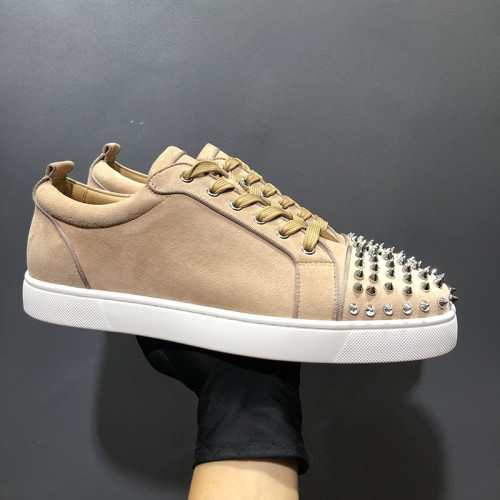 Christian Louboutin Mens Shoes Luxury Brand Red Bottom Design Louis Junior Spikes Flat with Original Box CL sneakers