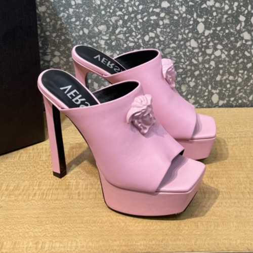 Versace Brand Womens Sandals Shoes Pumps Leather Big Size LA MEDUSA LEATHER PUMPS Design Luxury Brand Sandals for Women