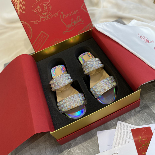 Christian Louboutin Womens Shoes Flat Mule Slide Sandal