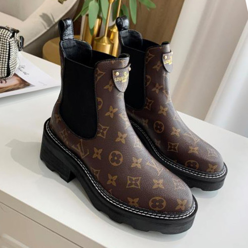 Louis Vuitton Women Shoes Boots Luxury Brand LV BEAUBOURG ANKLE BOOT 1A8QCK