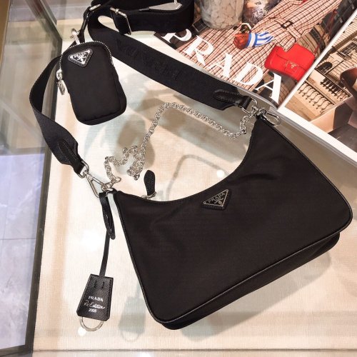 Prada Womens Bags Shoulder Bag Luxury Brand Prada Re-Edition 2005 Nylon Bag with Original Box