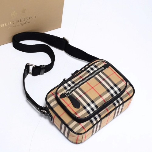 Burberry Men Womens Bag Crossbody Bags Luxury Brand Vintage Check and Leather Crossbody Bag with Original Box