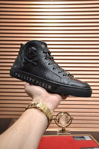 Philipp Plein Men Shoes Sneakers High Top Sneaker Fashion Design Luxury Brand Ankle Boots with Original Box