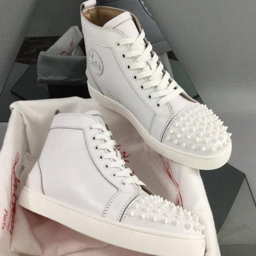 Christian Louboutin Mens Shoes Luxury Brand Red Bottom Design Louis Junior Spikes Flat with Original Box CL sneakers