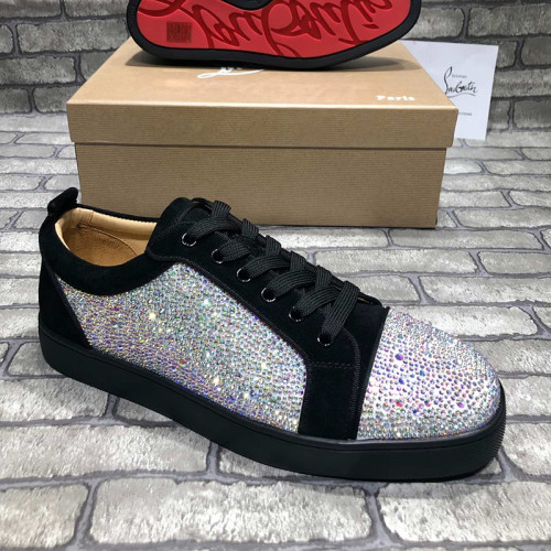 Christian Louboutin Mens Shoes Luxury Brand Red Bottom Design Louis Junior Spikes Flat with Original Box CL sneakers
