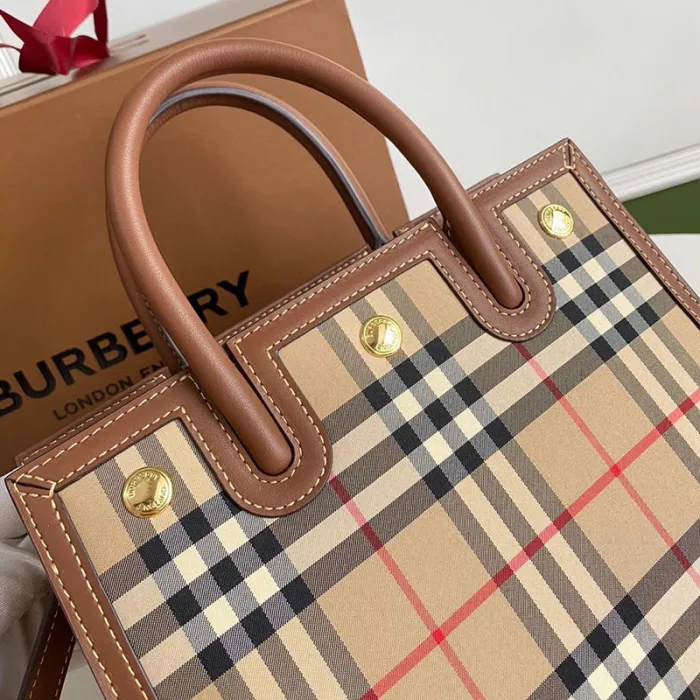 Burberry Womens Bag Mini Vintage Check Two-handle Title Bag
