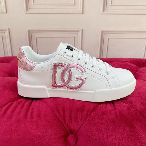 Dolce&Gabbana Womens Mens Shoes Fashion Sneakers Luxury Brand Calfskin Nappa Portofino Sneakers With Lettering