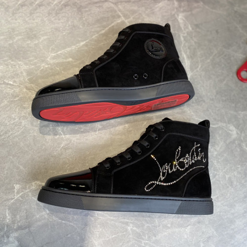 Christian Louboutin Mens Shoes Luxury Brand Red Bottom Design Louis Junior Spikes Flat with Original Box CL sneakers