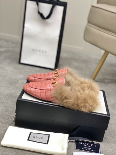 Gucci Womens Shoes Casual Loafers Design Luxury Brand Leather Princetown with Original Box