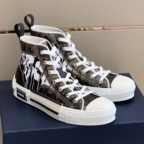 Dior Mens Shoes Sneakers Casual Luxury Brand B23 HIGH-TOP SNEAKER Dior Oblique Canvas with Original Box 3SH118ZMK_H761