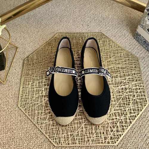 Dior Women Shoes Luxury Brand Design Dior Espadrille Nude Mesh Embroidery Womens Shoes with Original Box