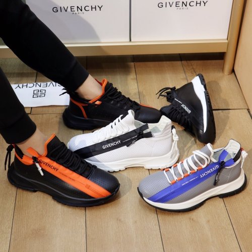 Givenchy Men Shoes Fashion Type Luxury Brand GIVENCHY SNEAKERS IN LEATHER WITH LATEX BAND with Original Box