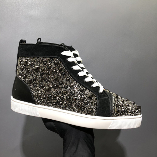 Christian Louboutin Mens Shoes Luxury Brand Red Bottom Design Louis Junior Spikes Flat with Original Box CL sneakers