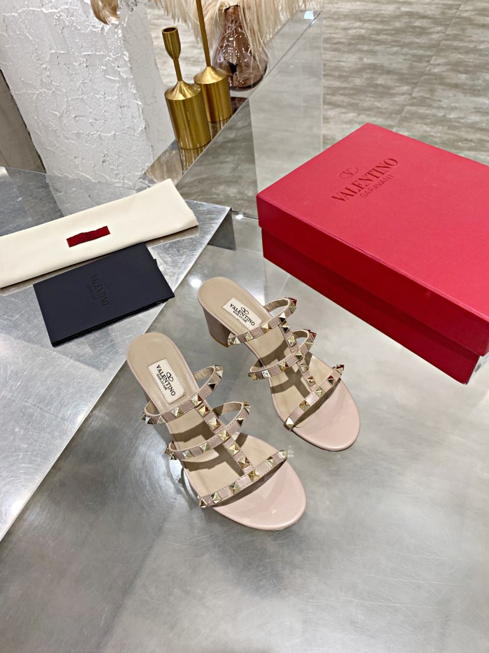 Valentino Women Shoes Mule Flip Flop Sandals ROMAN STUD SLIDE SANDAL IN QUILTED NAPPA with Original Box Luxury Brand