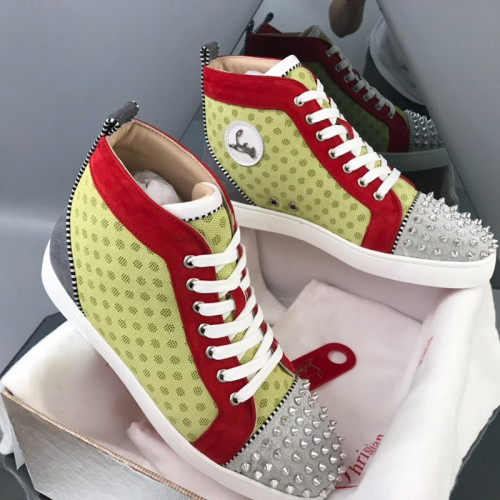 Christian Louboutin Mens Shoes Luxury Brand Red Bottom Design Louis Junior Spikes Flat with Original Box CL sneakers
