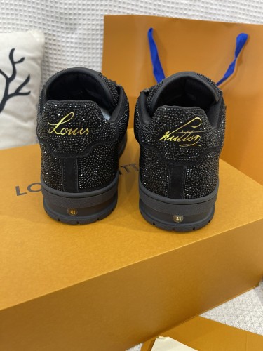 Louis Vuitton Womens Shoes Fashion Sneakers Design Luxury Brand LV TRAINER SNEAKER Mix of materials with Original Box 1A9JI9