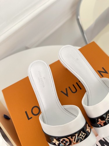 Louis Vuitton Womens Shoes Sandals Slippers Luxury Brand REVIVAL MULE 1A8W32 calf leather with Original Box 5.5cm Heel