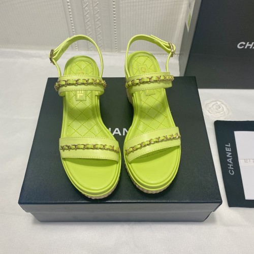 Chanel Womens Shoes Fashion Pumps Wedge Sandals
