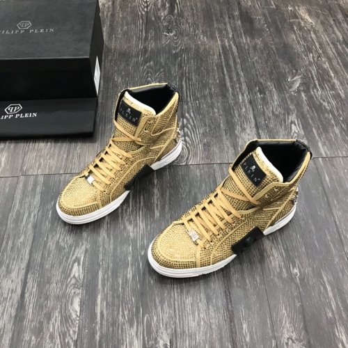 Philipp Plein Men Shoes High Top Sneaker Fashion Design Luxury Brand
