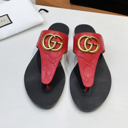 Gucci Womens Shoes Sandals Casual Design Luxury Brand Classic Leather thong sandal with Double G ‎497444 A3N00 1000 with Original Box