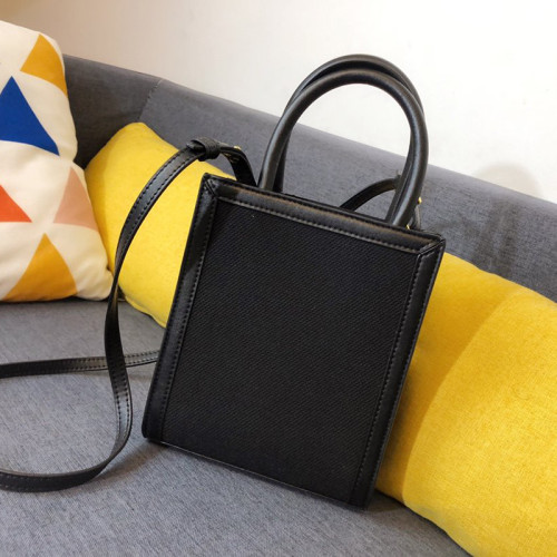 Celine Womens Bag MINI VERTICAL CABAS CELINE IN TEXTILE WITH CELINE PRINT AND CALFSKIN 193302CSU.38NO