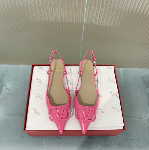 Valentino Women Shoes Mule Flip Flop Sandals VLOGO SIGNATURE CALFSKIN SLINGBACK PUMP Flat with Original Box Luxury Brand
