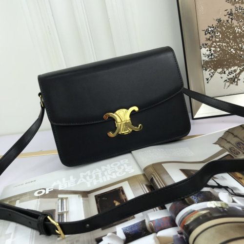 Celine Womens Bag MEDIUM TRIOMPHE BAG IN SHINY CALFSKIN