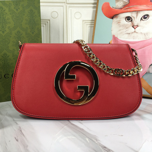 Gucci Womens Bags Shoulder Messenger Bag Luxury Brand Gucci Blondie shoulder bag in red leather with Original Box 699268 UXX0G 8351