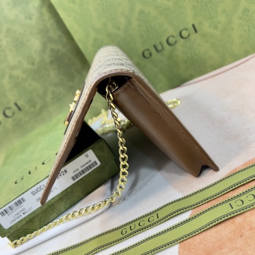 Gucci Womens Bags Crossbody Shoulder Messenger Bags Luxury Brand Gucci Horsebit 1955 wallet with chain in GG Supreme canvas with Original Box 621892 92TCG 8563