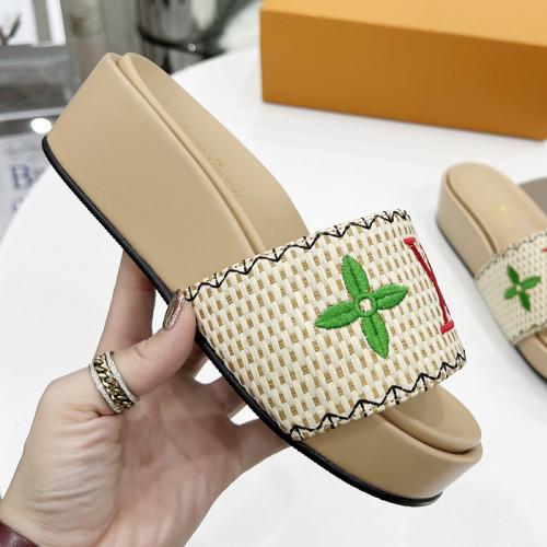 Louis Vuitton Womens Shoes Sandals Slippers Luxury Brand Louis Vuitton JUMBO FLATFORM MULE with Original Box 1A9QYY
