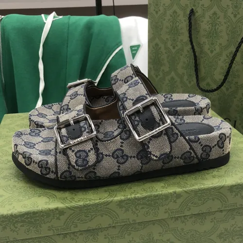 Gucci Mens Shoes Flat Sandals Slippers Luxury Brand Men's slide sandal with straps with Original Box 698705 2HK60 4061