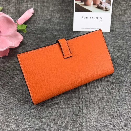 Hermes Womens Mens Wallets Purse Bearn Clutch Leather Design Coin Bag with Original Box
