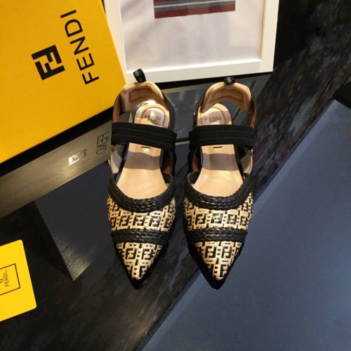 Fendi Womens Shoes COLIBRÌ Raffia Slingbacks 2.0cm