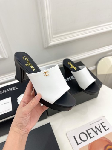 Chanel Womens Shoes Sandals Slippers Luxury Brand Design with Original Box Women Slippers 7cm Heel