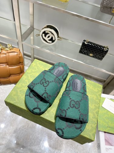 Gucci Womens Shoes Sandals Slides Slippers Luxury Brand Thick Sole Design Women's GG canvas slide sandal with Original Box 624695 H6320 9763