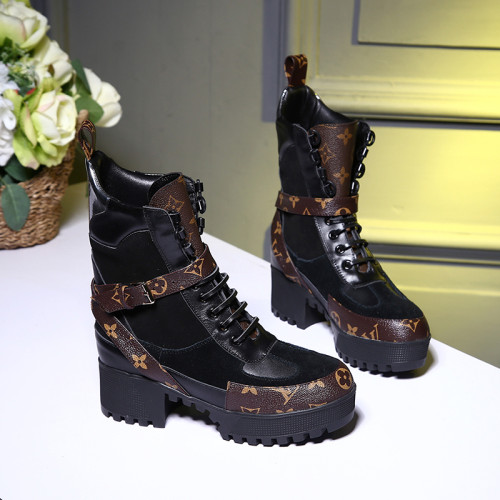 Louis Vuitton Women Shoes Boots Luxury Brand Fashion Ankle Boots LAUREATE PLATFORM DESERT BOOT
