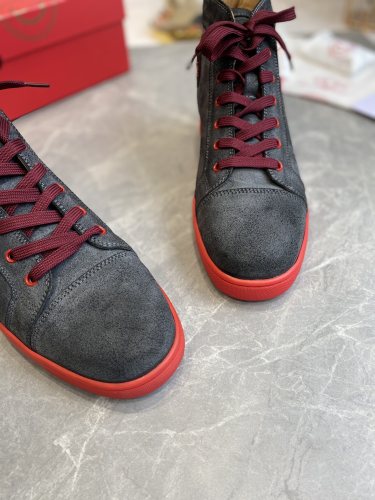 Christian Louboutin Mens Shoes Luxury Brand Red Bottom Design Louis Junior Spikes Flat with Original Box CL sneakers