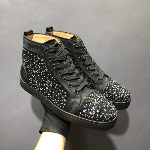 Christian Louboutin Mens Shoes Luxury Brand Red Bottom Design Louis Junior Spikes Flat with Original Box CL sneakers