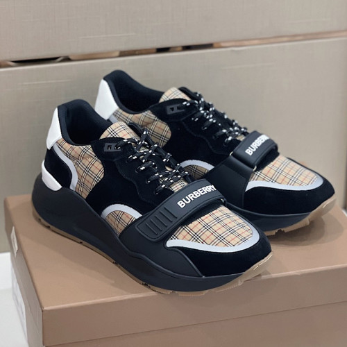 Burberry Mens Shoes Sneakers Fashion Type Luxury Brand Vintage Check Cotton Sneaker with Original Box