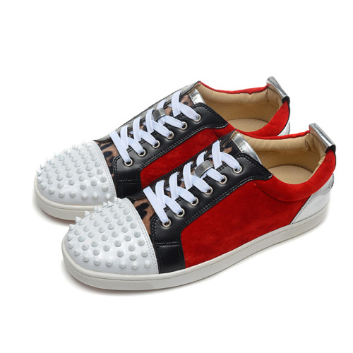 Christian Louboutin Mens Shoes Luxury Brand Red Bottom Design Louis Junior Spikes Flat with Original Box CL sneakers
