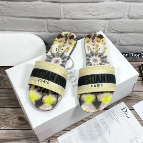 Dior Women Shoes Mule DWAY SLIDE Luxury Brand Womens Sandals Slippers with Original Box