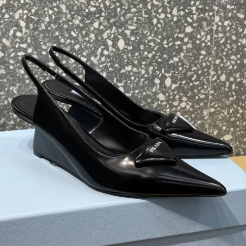 Prada Womens Shoes Slingback Pumps Luxury Brand Casual Shoes for Women with Original Box