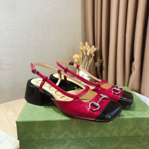 Gucci Womens Shoes Mid-heel Slingback with Horsebit